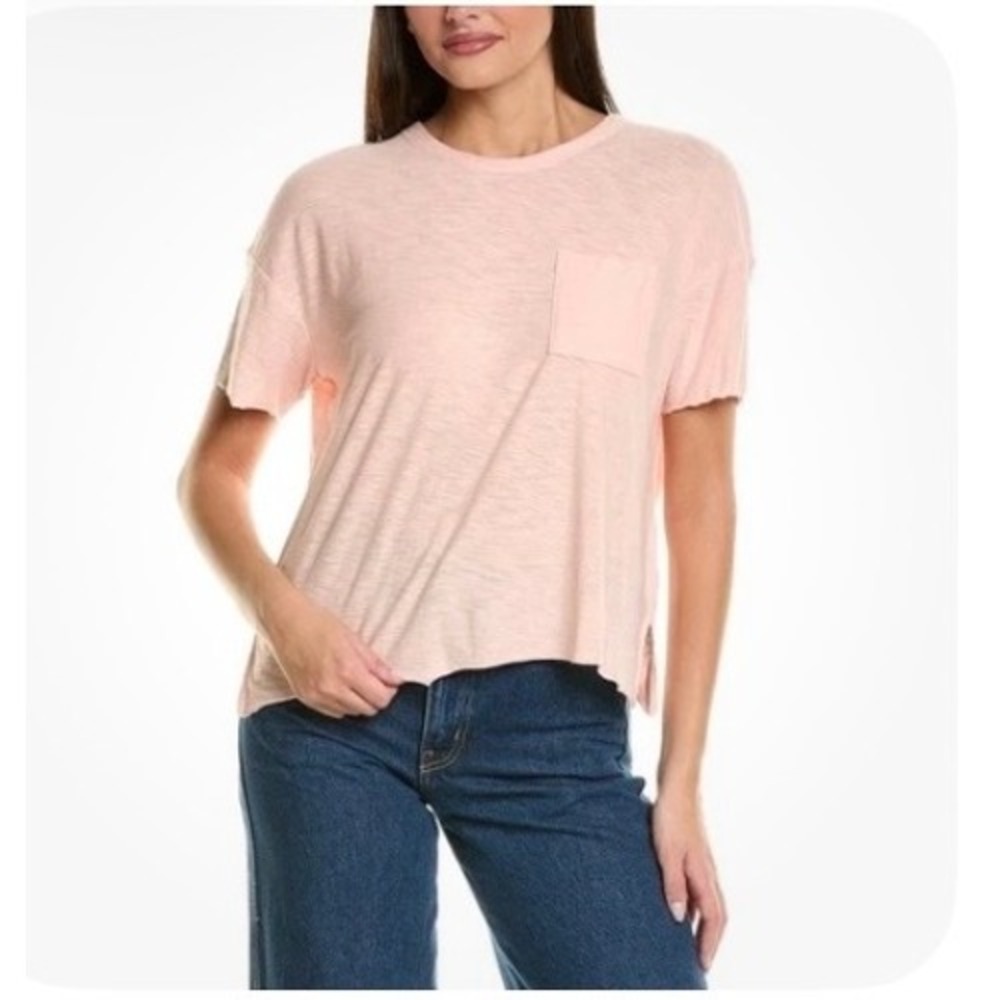 James Perse Standard Venice Pink Slub Pocket Tee Oganic Cotton Modal Size 1 S